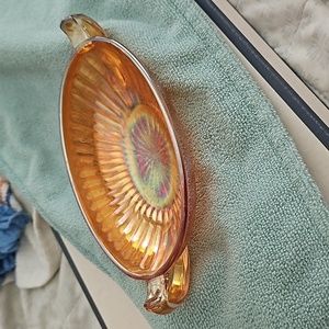 Imperial Glass Iridescent Marigold Carnival Dish